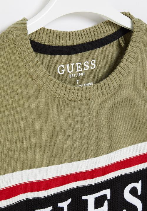 GUESS - Kids long sleeve sweater - green & black