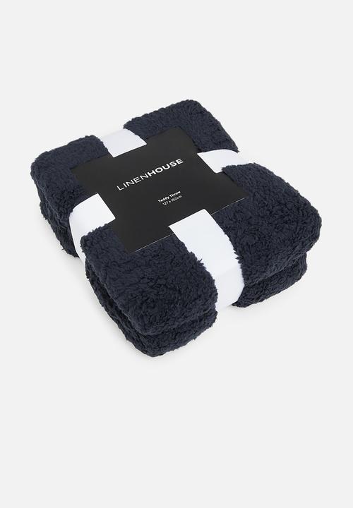 Linen House - Teddy throw - navy