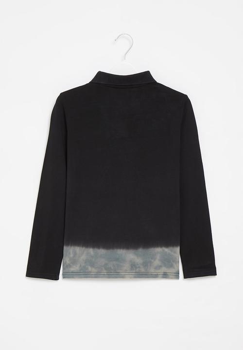 GUESS - Kids long sleeve polo - black