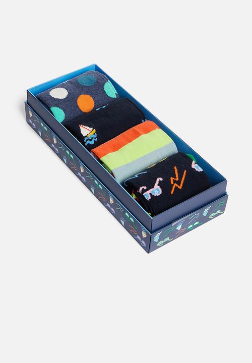 Happy Socks - 4 Pack navy socks gift set - multi
