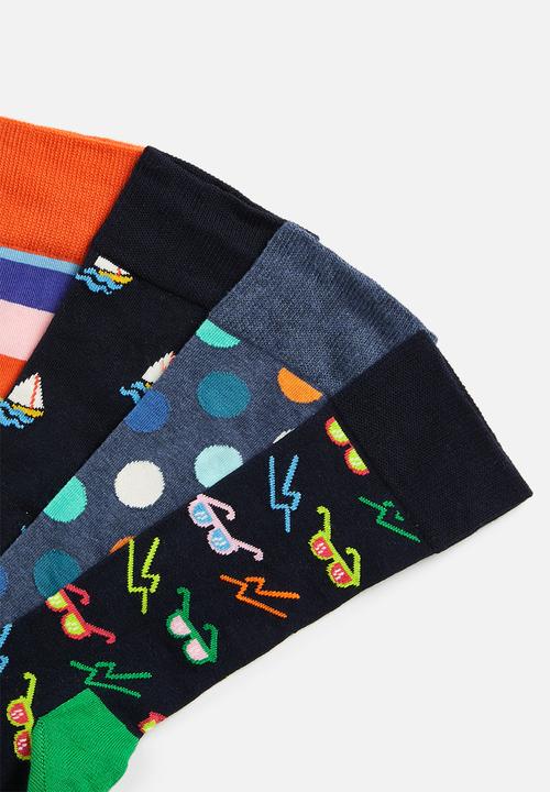 Happy Socks - 4 Pack navy socks gift set - multi
