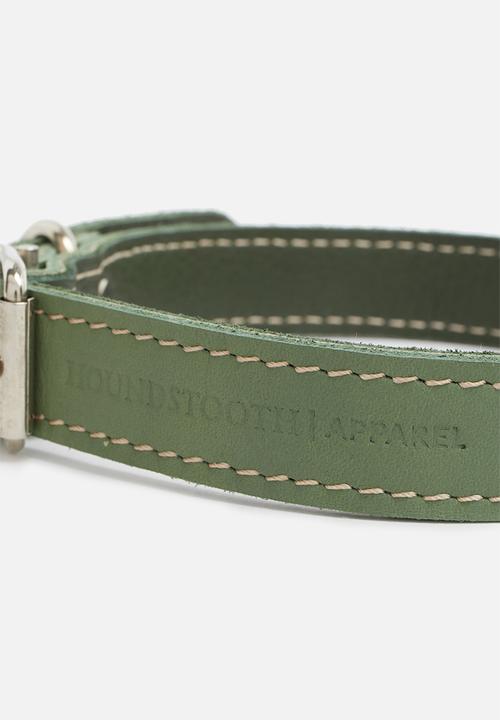 Houndstooth - Straight collar - sage