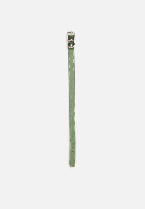 Houndstooth - Straight collar - sage