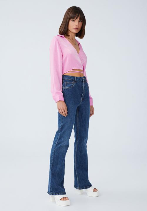 Cotton On - Cropped wrap shirt - joy pink