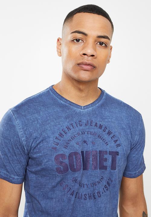 SOVIET - M klay short sleeve fashion tee  - blue