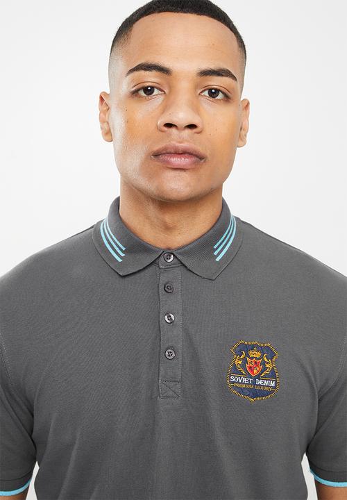 SOVIET - M martelli short sleeve fashion golfer  - dark grey