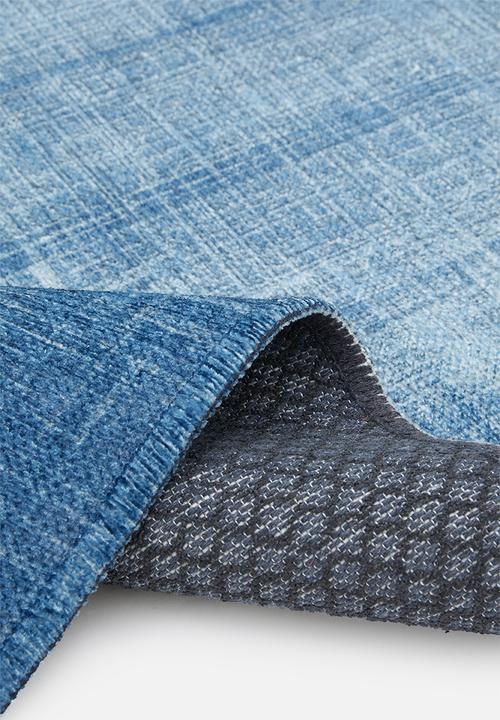 Eve printed rug - crete blue
