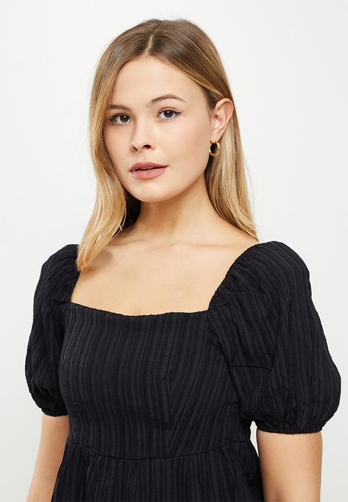 Glamorous - Textured short sleeve blouse - black
