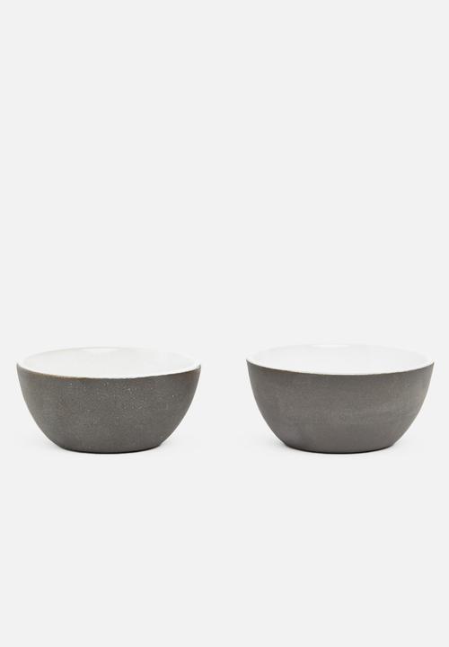 Set of 2 pinch pot - black & white