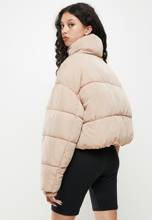 Factorie - Cropped puffer jacket - brown mushroom