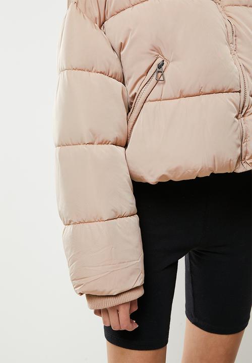 Factorie - Cropped puffer jacket - brown mushroom
