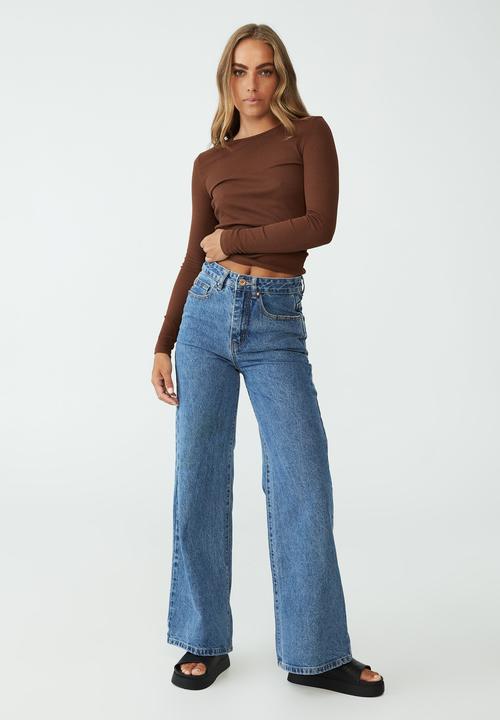 Cotton On - The one organic long sleeve top - desert brown
