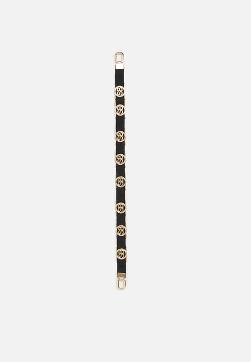 SISSY BOY - Karma: Elasticated bling branded belt - black.