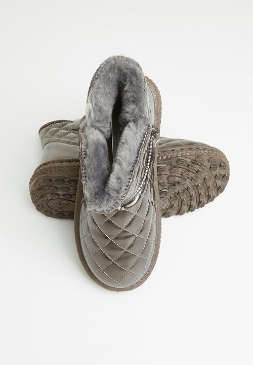 Pop Candy - Girls quilted boot - silver