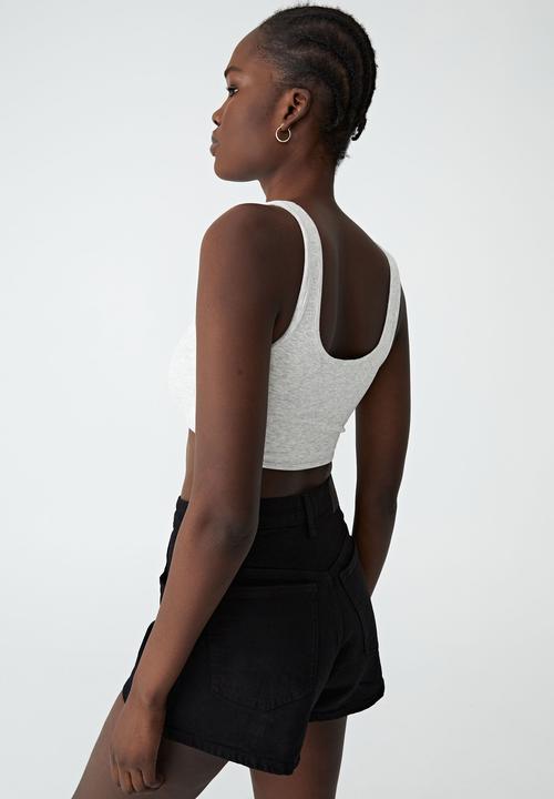 Cotton On - The organic rib micro tank - light grey  marle