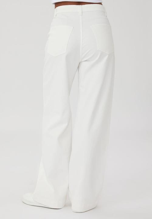 Cotton On - Carter wide leg pant - chalk white