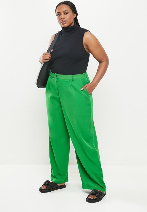Me&B - Plus flare high waist trousers - emerald