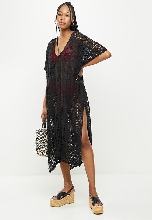 dailyfriday - Side slit midi kaftan - black