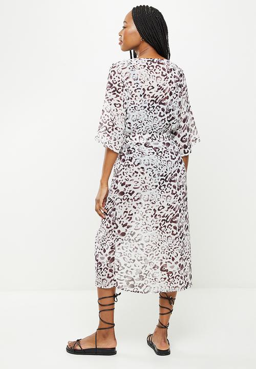 dailyfriday - Short sleeve kaftan - white  based print