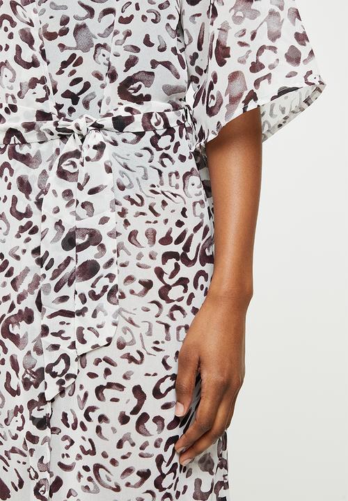 dailyfriday - Short sleeve kaftan - white  based print