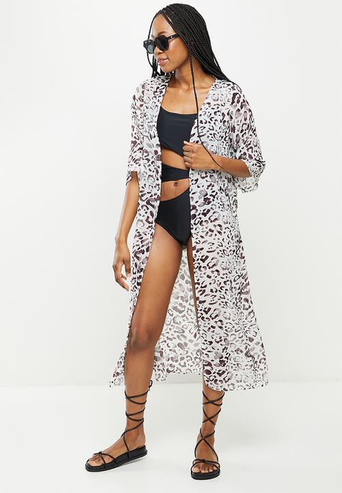 dailyfriday - Short sleeve kaftan - white  based print