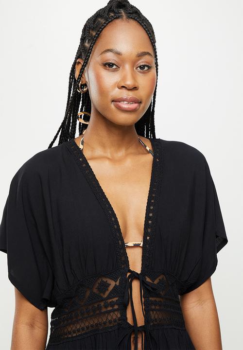 dailyfriday - Long bohemian kaftan - black