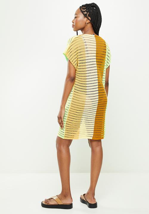dailyfriday - Low v-neck mini kaftan - multi