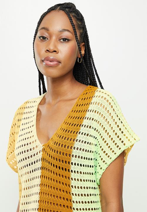 dailyfriday - Low v-neck mini kaftan - multi