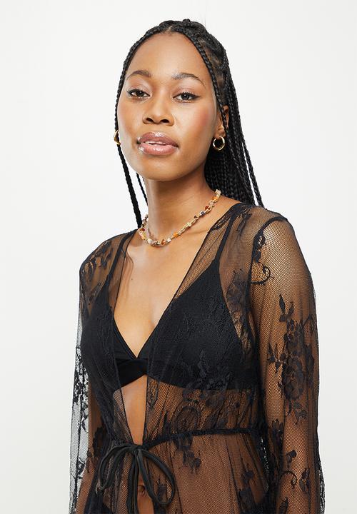 dailyfriday - Boho lace kaftan - black