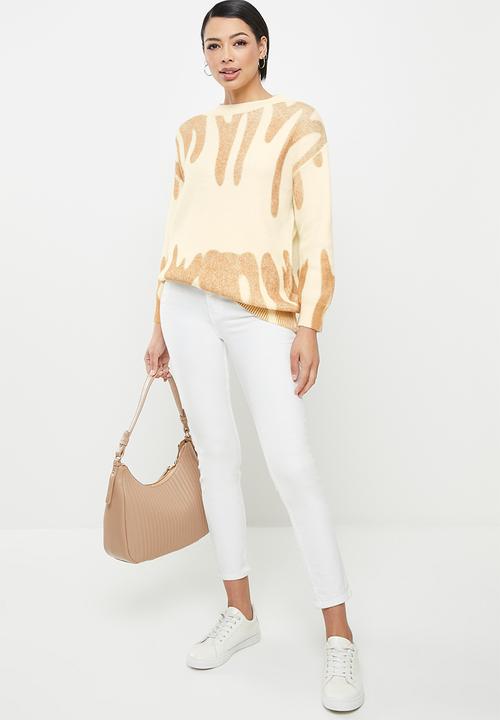 Stella Morgan - Ombre printed knit jersey - stone