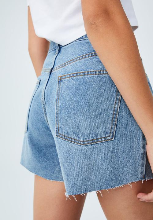 Cotton On - A-line denim short - rain blue