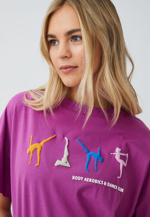 Cotton On - Oversized active tshirt - dark magenta/aerobics