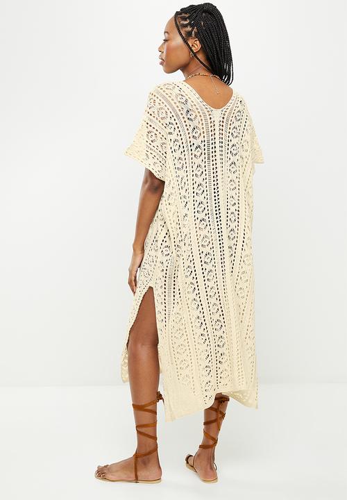 dailyfriday - Side slit midi kaftan - stone