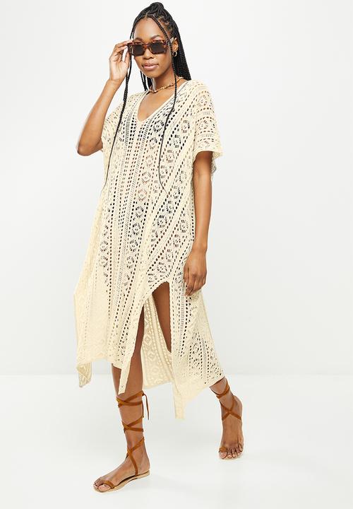 dailyfriday - Side slit midi kaftan - stone