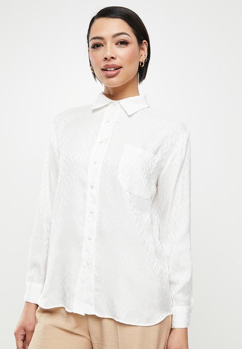 Koton - Classic neck long sleeve shirt - ecru