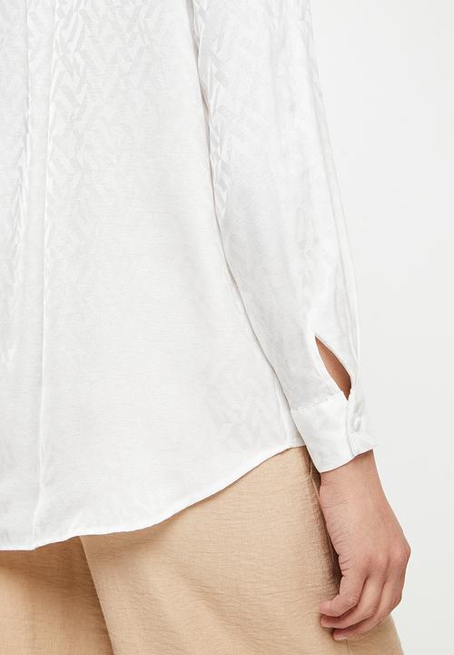Koton - Classic neck long sleeve shirt - ecru