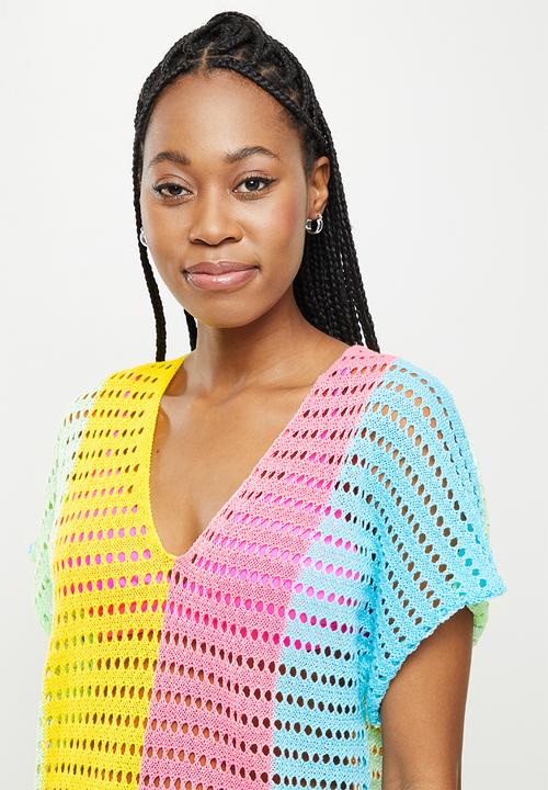 dailyfriday - Low v-neck mini kaftan - multi