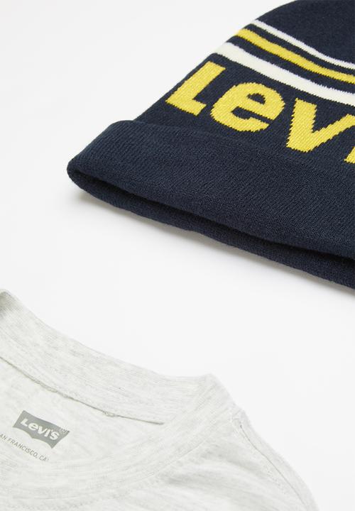 Levi’s® - Levi’s long sleeve high low te shirt beani - grey & navy 