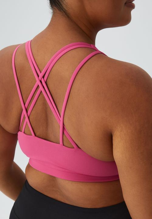 Cotton On - Curve active strappy sports crop - pink