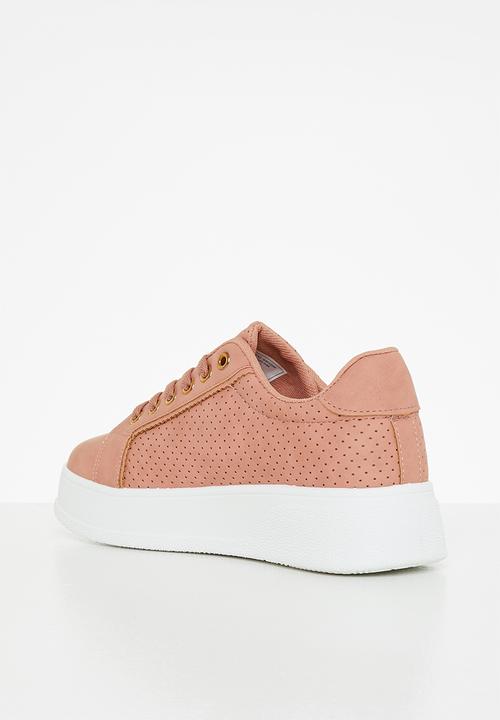 Superbalist - Dakota perforated quarter sneaker - pink