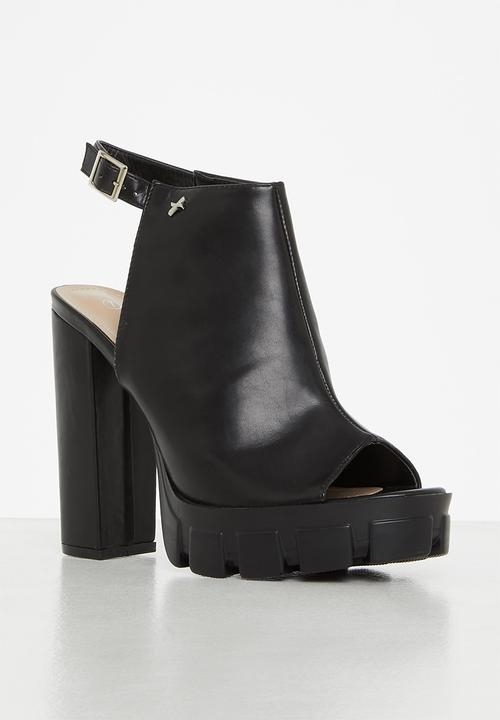 Rock & Co - Onyx 1 ankle tie block heel - black