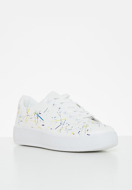 Superbalist - Zuri splatter court sneaker - white