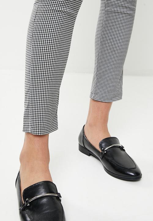 Koton - Medium rise check pattern trousers - black