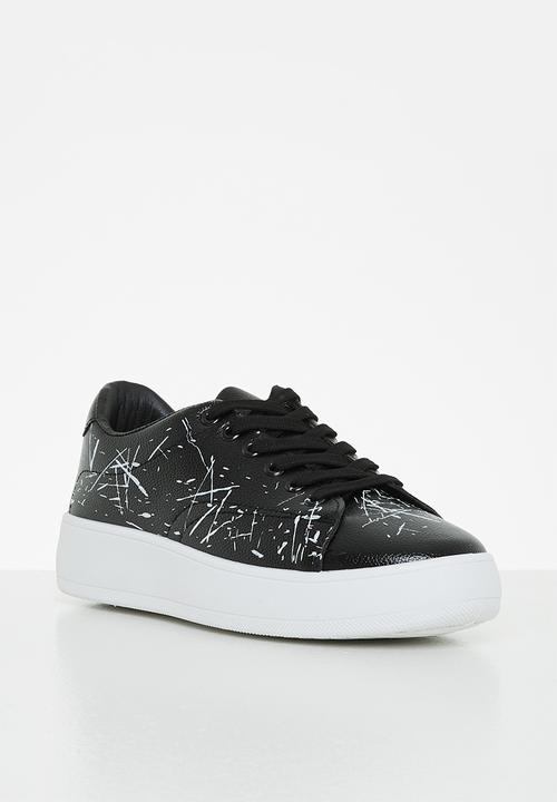 Superbalist - Zuri splatter court sneaker - black