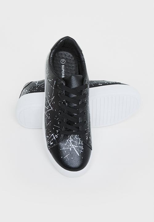 Superbalist - Zuri splatter court sneaker - black