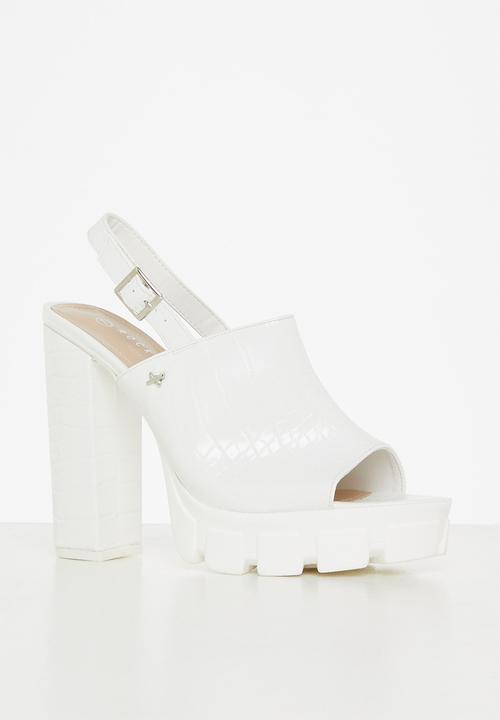 Rock & Co - Movida 2 slingback block heel - white