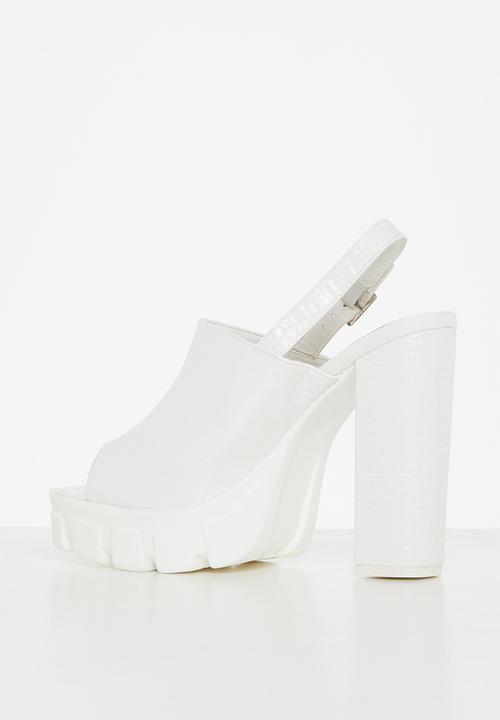 Rock & Co - Movida 2 slingback block heel - white