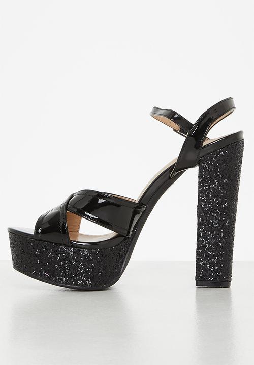 Rock & Co - Grand 1 ankle tie platform heel - black