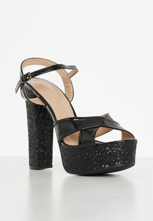 Rock & Co - Grand 1 ankle tie platform heel - black