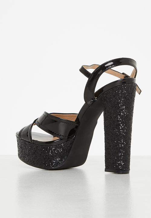 Rock & Co - Grand 1 ankle tie platform heel - black